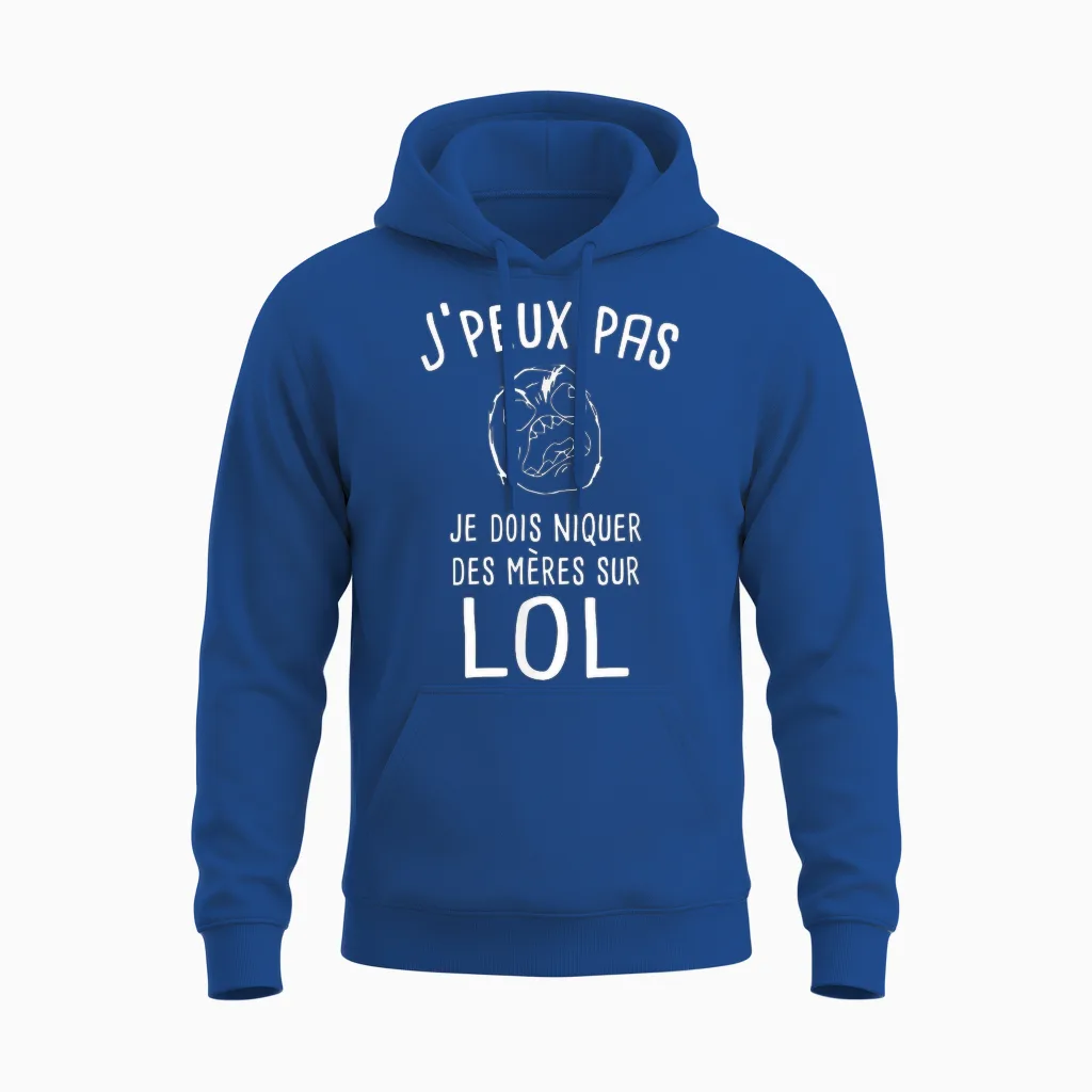 I Can't League of Legend Funny Gift Lol Gamer Geek T-Shirt, Black, S Unisex Hoodie in Royal