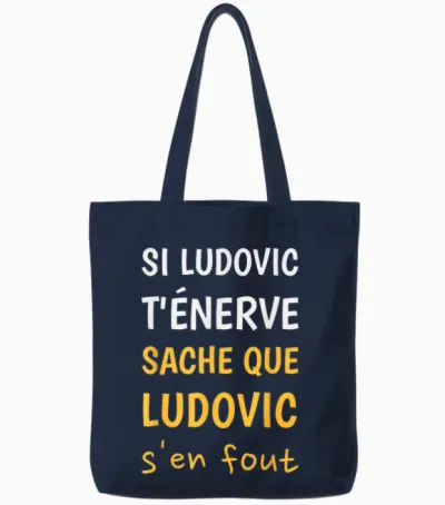 Ludovic Men's Name Ludovic Personalized Gift Ludovic Tote Bags - Navy