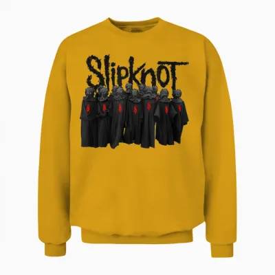 Slipknot Choir Symbol Music Band Back T-Shirt, Black, S Unisex Sweatshirt - Gold