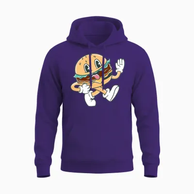 Funny Hamburger Unisex Hoodie - Purple