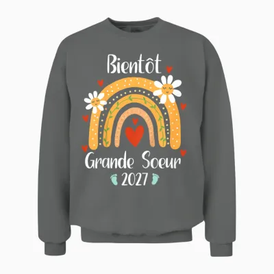 Enfant Future Grande Sœur 2027 Je Vais être Grande Soeur 2027 Unisex Sweatshirt - Graphite Heather