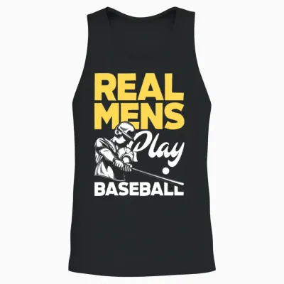 Real Mens Play Baseball Funny Baseball Gift Unisex Tank Top - Black