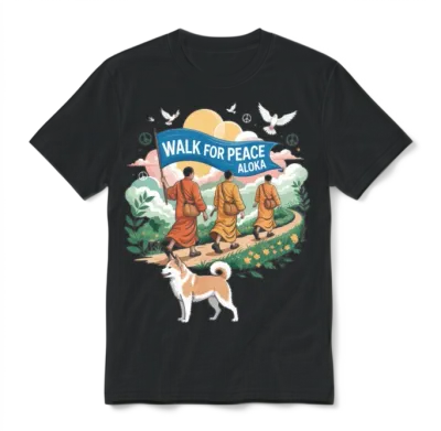 Walk for Peace Aloka Unisex T-Shirt - Black