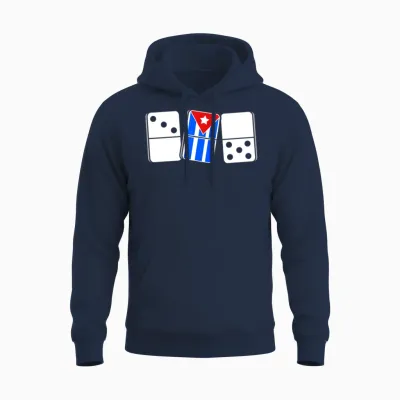 Domino Cuban Flag Cuba Unisex Hoodie - Navy