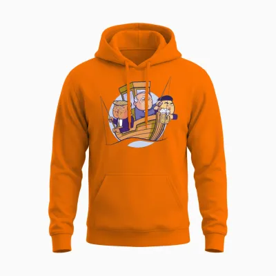 Presidents Fishing Funny Presidents Fishing Funny Unisex Hoodie - Safety Orange