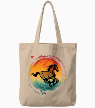 Vintage Horse Tote Bags - Natural