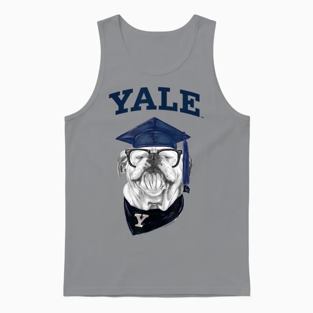 Yale University Smart Bulldog Handsome Dan Graduation Unisex Tank Top in Sport Grey