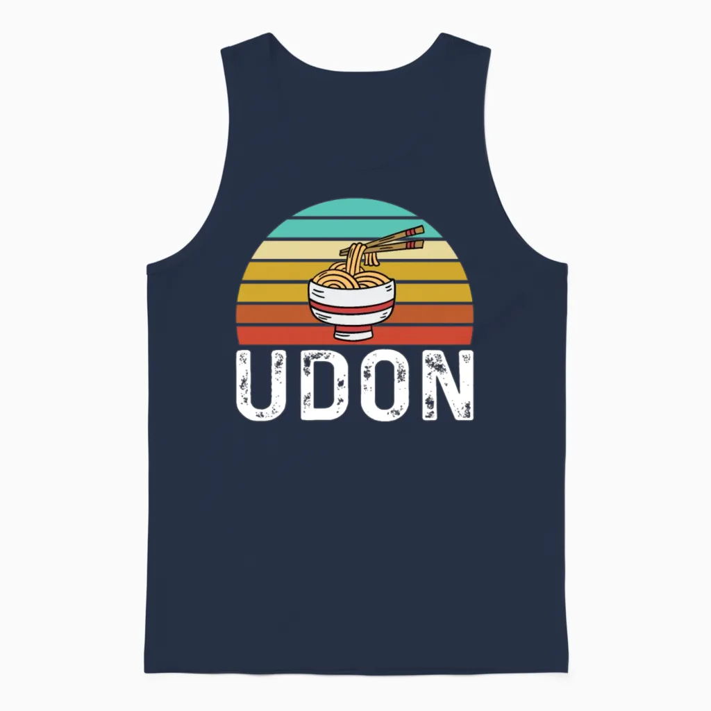Retro Udon Noodles Unisex Tank Top - Navy