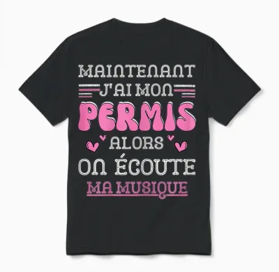 Driving License Gift Girl, Driving Car Humor Unisex T-Shirt - Black