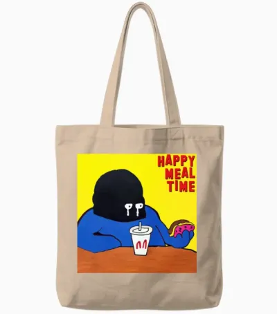 Happy Meal Time Album Cover Tote Bags - Natural