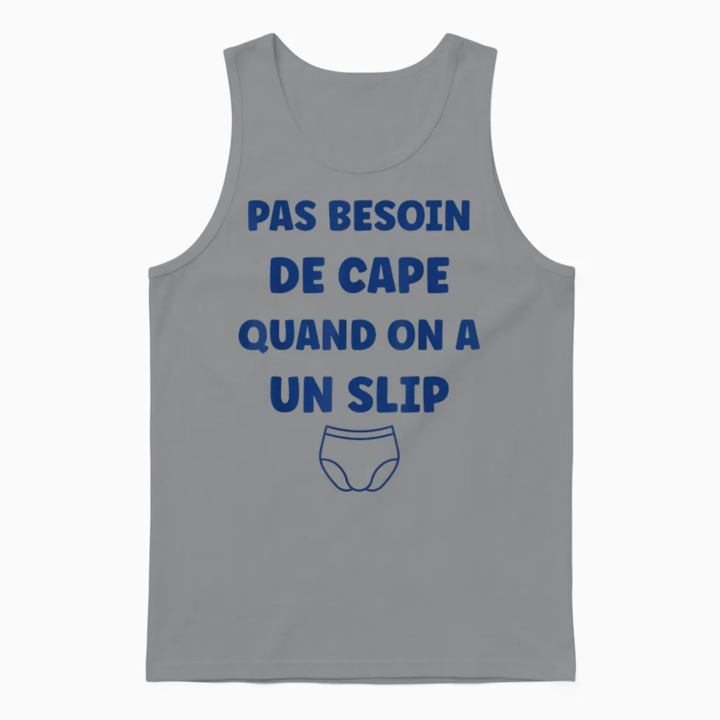 Humour Men's Briefs No Need a Cape When We Have a Briefs T-Shirt, Black, S Unisex Tank Top in Sport Grey