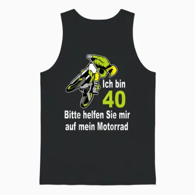 40. Geburtstag Mann Geschenk Lustig Biker Motorrad Motocross Unisex Tank Top - Black