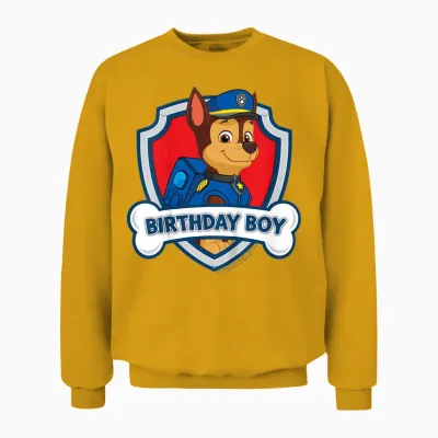 Enfant Pat Patrouille Officiel Chase Birthday Boy Happy Pup Unisex Sweatshirt - Gold