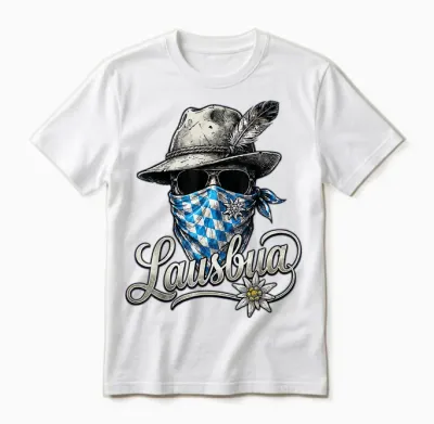 Lausbua Shirt Kinder Trachtenshirt Herren Trachten Unisex T-Shirt - White