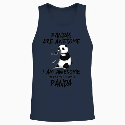 Panda Shirt Pandas Are Awesome Panda Bear Unisex Tank Top - Navy
