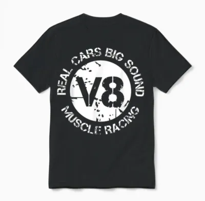 Logo V8 American Musclecar Classic Unisex T-Shirt - Black