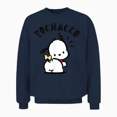 Sanrio Pochacco Backside Logo Unisex Sweatshirt - Navy