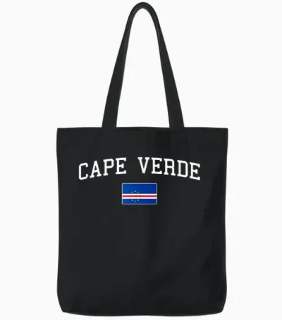 Kap Verde Flagge Herren Damen Kinder Kap Verde Tote Bags - Black