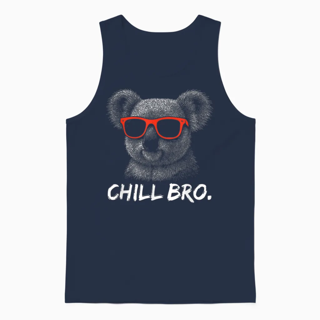 Chill Bro β Lustiges Koala Mit Sonnenbrille Gamer Unisex Tank Top in Navy