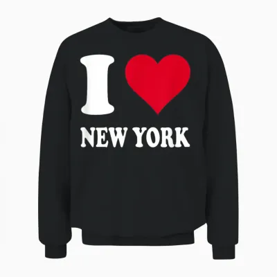 Red Heart I Love New York T-Shirt, Black, S Unisex Sweatshirt - Black