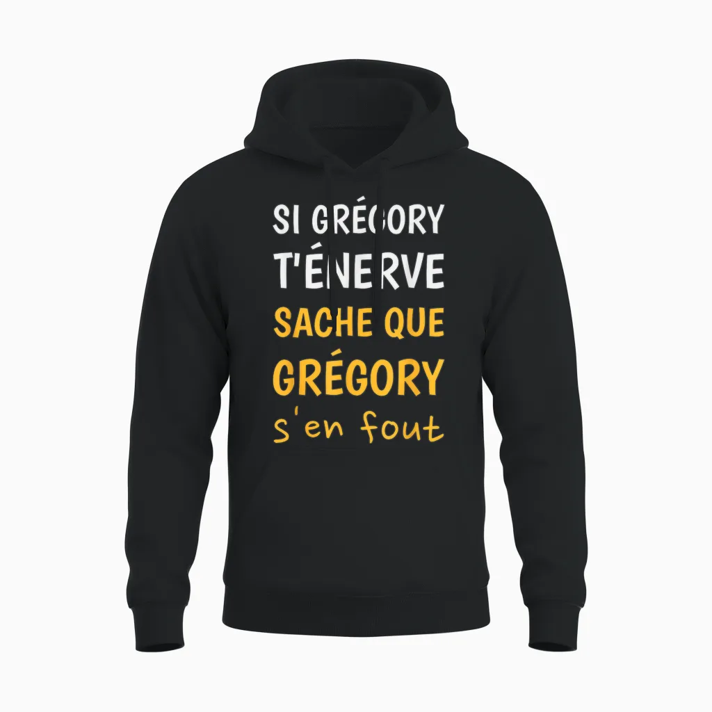 Humor Name Custom Gregory Gift Idea Funny Unisex Hoodie in Black