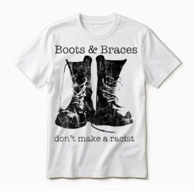 Boots & Braces Graphic - Skinhead Design - Unisex T-Shirt - White