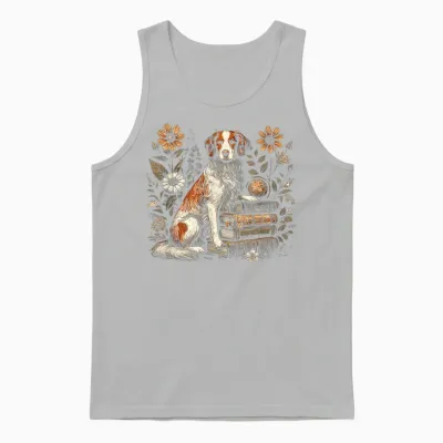 French Dog Breed - Breton Spaniel T-Shirt, Black, S Unisex Tank Top - Ash