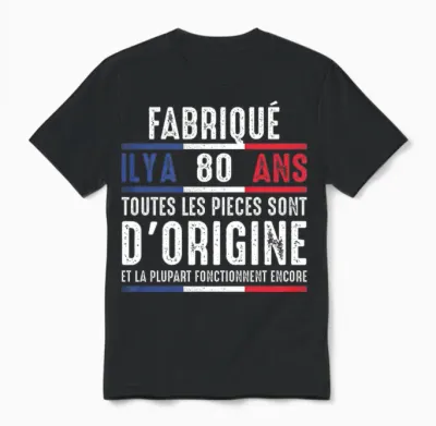 Fabriqué Il Y a 80 Ans Anniversaire Homme Blague Drôle Manche Longue Unisex T-Shirt - Black