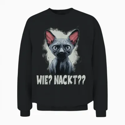 Wie Nackt Nacktkatze Unisex Sweatshirt - Black