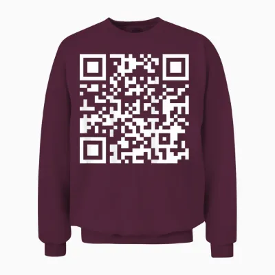 (auf Der Rückseite) Lustiger Qr Fck off Code Spruch Zitat Für Männer Frauen Unisex Sweatshirt - Maroon