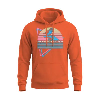 Budgie Parakeet Retro Unisex Hoodie - Orange