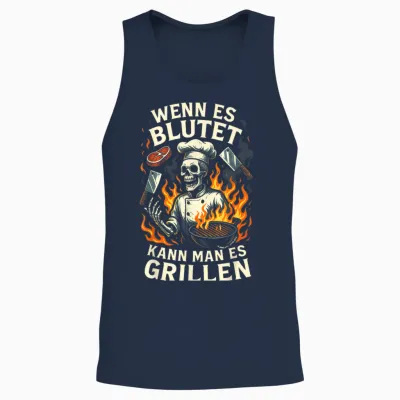 Wenn Es Blutet Kann Man Es Grillen - Bratwurst Unisex Tank Top - Navy