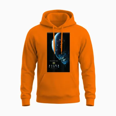 Alien: Earth Fx Series Xenomorph & Logo Official Poster Art Unisex Hoodie - Safety Orange