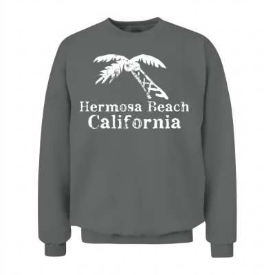 Hermosa Beach California Palm Tree Souvenirs Gifts Unisex Sweatshirt - Graphite Heather
