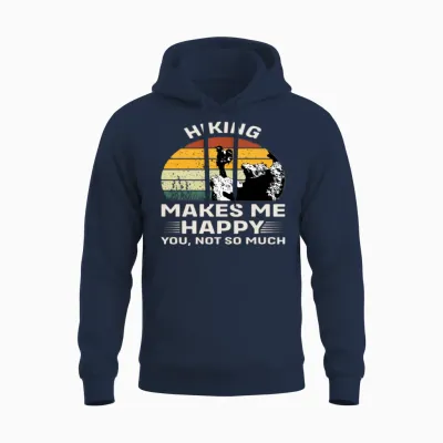 Hiking Make Me Happy Unisex Hoodie - Navy