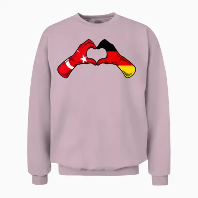 Türkei Deutschland Flagge - Türkisch Deutsches Herz Unisex Sweatshirt - Light Pink