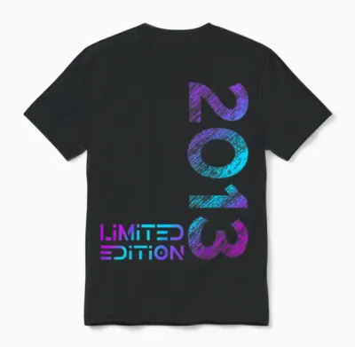 11th Birthday Limited Edition Vintage 2013 Boy Girl T-Shirt, Black Unisex T-Shirt - Black