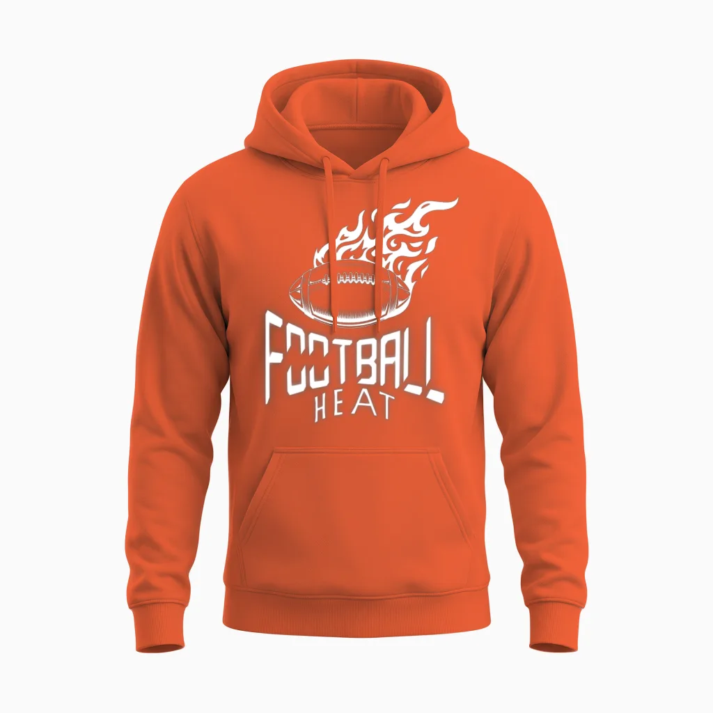 'football Heat' Fire Football Gd Unisex Hoodie in Orange