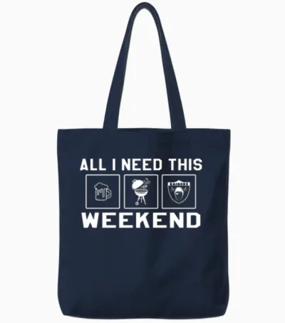 Las Vegas Custom Weekend Funny Fan Tote Bags - Navy