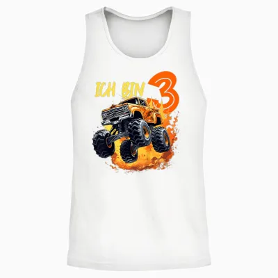 Ich Bin 3 Jahre Monster Truck 3. Geburtstag Jungs Cooles Unisex Tank Top - White