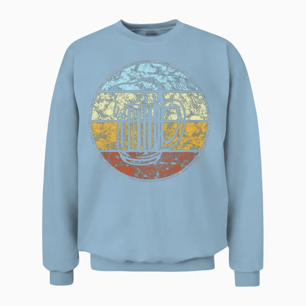 Beer Retro - Wine & Unisex Sweatshirt in Light Blue