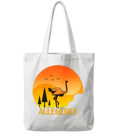 Allegedly Funny Ostrich Tote Bags - White