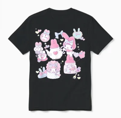 My Melody Tea Party with Friends Unisex T-Shirt - Black
