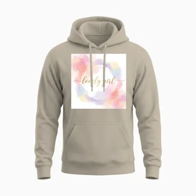 Lovely Girl White Background Unisex Hoodie - Sand