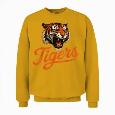 Retro Tigers Throwback Style Classic Gift for Men Women Unisex Sweatshirt - Gold
