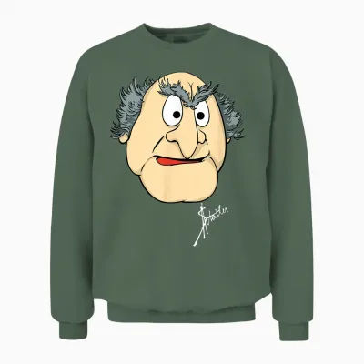 Disney the Muppets Statler Big Face Unisex Sweatshirt - Military Green