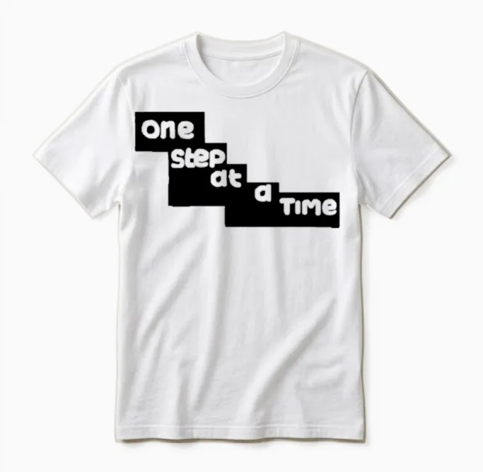 One Step at a Time-Breast Cancer Awareness Unisex T-Shirt in White