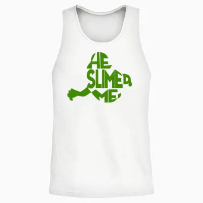 He Slimed Me Retro Unisex Tank Top - White