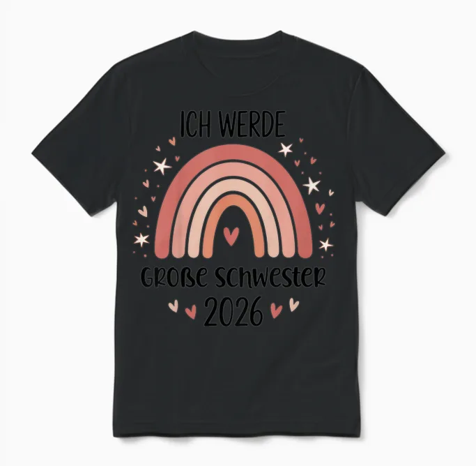Children's T-Shirt with German Text "ich Werde, Black, S Unisex T-Shirt in Black