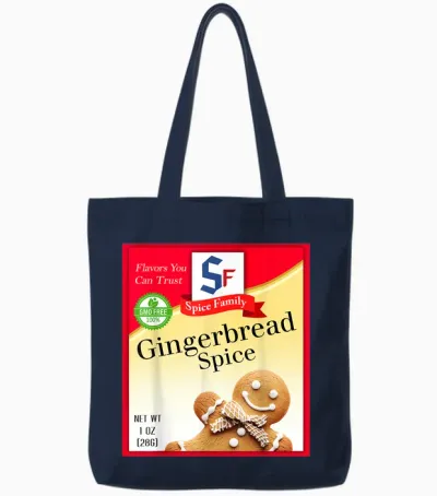 Ginger Bread Spice Group Costume Family Matching Halloween Tote Bags - Navy